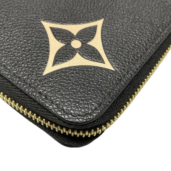 Auth LOUIS VUITTON Zippy Wallet M80481 Black Beige Bicolor Monogram Amplant - - Picture 6 of 12